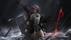 动漫女人物中拿武士刀，剑等武器的战士电脑壁纸