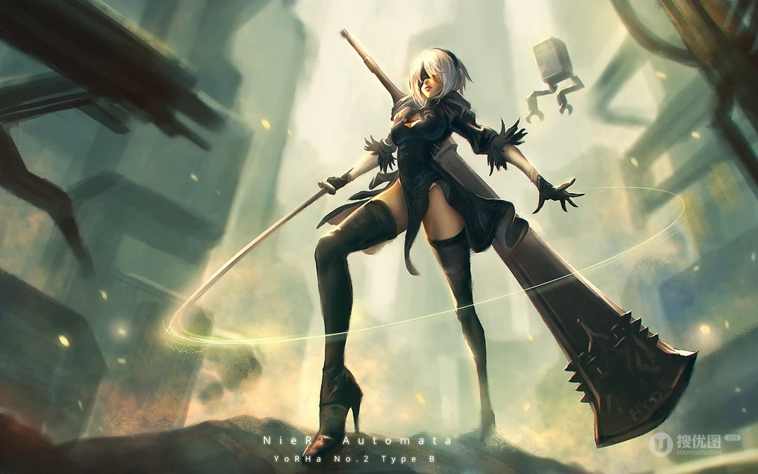 动漫女人物中拿武士刀，剑等武器的战士电脑壁纸