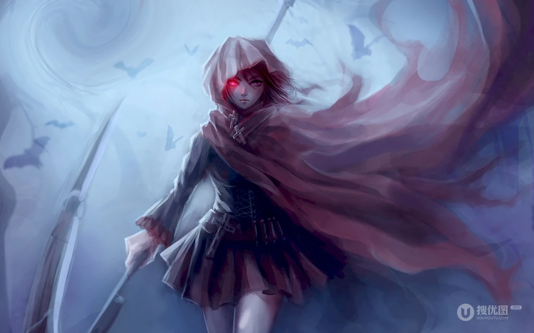 动漫女人物中拿武士刀，剑等武器的战士电脑壁纸