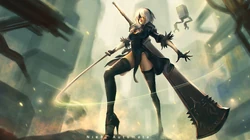 动漫女人物中拿武士刀，剑等武器的战士电脑壁纸
