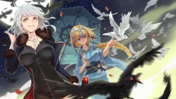 二次元大胸九尾狐妖等动漫美女插画壁纸图片