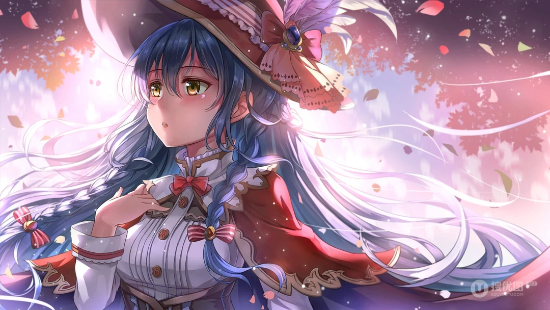 二次元大胸九尾狐妖等动漫美女插画壁纸图片