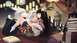 二次元大胸九尾狐妖等动漫美女插画壁纸图片