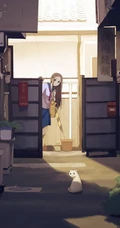 可爱小姑娘，小女孩水彩插画美图
