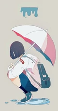 可爱小姑娘，小女孩水彩插画美图