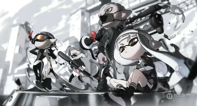 各画师笔下的《喷射战士2》游戏人物角色可爱Q版插画图片