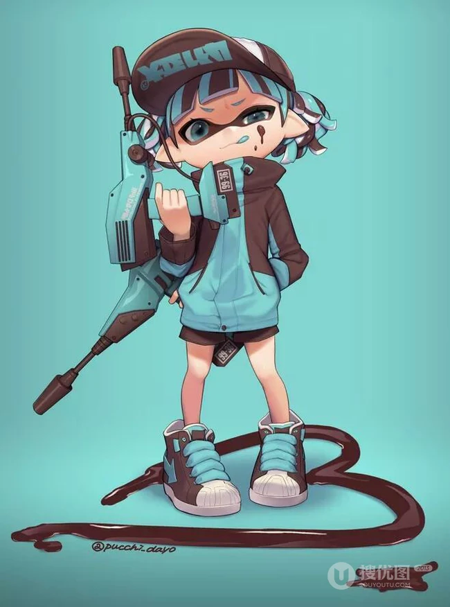 各画师笔下的《喷射战士2》游戏人物角色可爱Q版插画图片