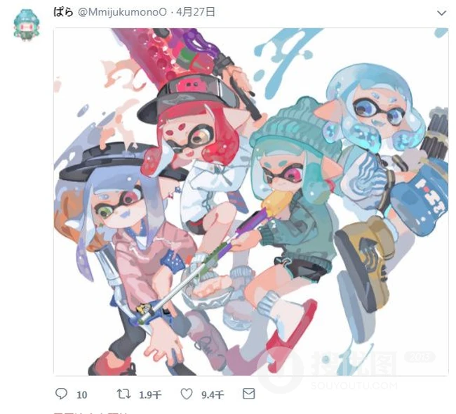 各画师笔下的《喷射战士2》游戏人物角色可爱Q版插画图片