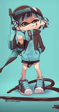 各画师笔下的《喷射战士2》游戏人物角色可爱Q版插画图片