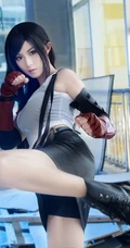 超美长发少女COS《最终幻想》蒂法气质女生高清摄影图片，还原度很高了
