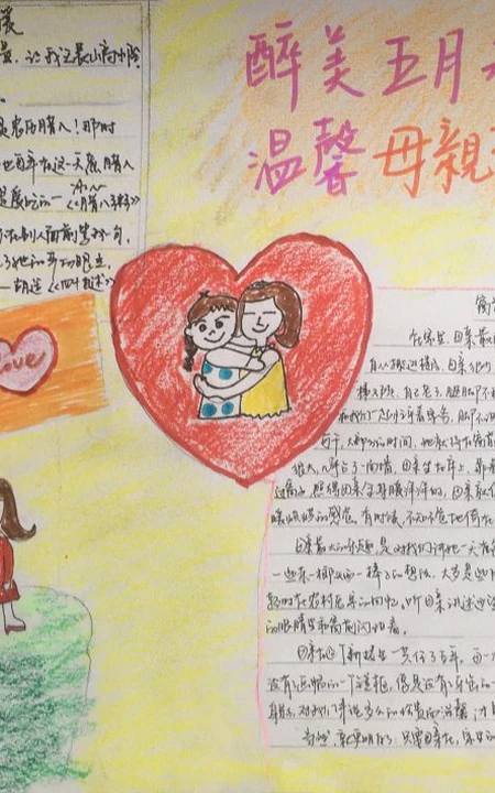 醉美五月天，温馨母亲节手抄报设计图片