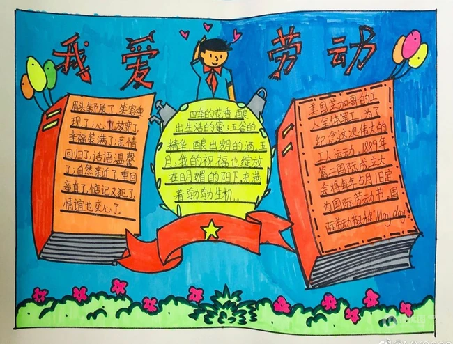 劳动节手抄报作品，五一劳动节小学生手抄报设计图片