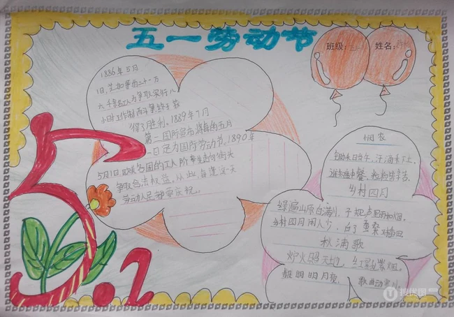 迎五一，爱劳动，10张迎接劳动节手抄报设计图片作品欣赏