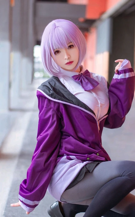 清纯校服袜装女生COS校园少女摄影图片