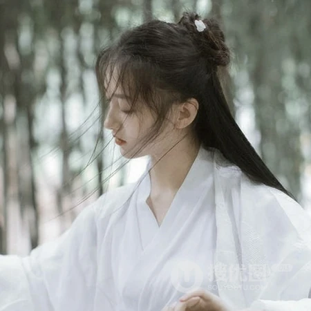 古风头像选这套就够了！唯美竹林抚琴的古风女生头像图片