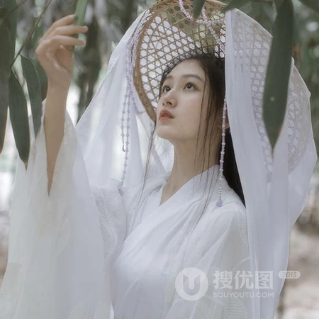 古风头像选这套就够了！唯美竹林抚琴的古风女生头像图片