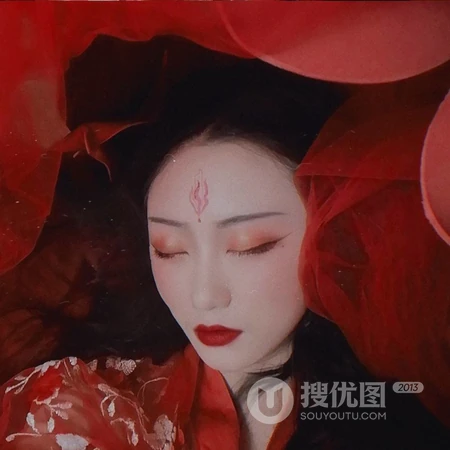 古风就要红衣女，一张用一年的古风穿红衣的霸气女生头像图片