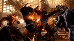 &ldquo;星际战甲&rdquo;游戏战斗场景高清桌面壁纸