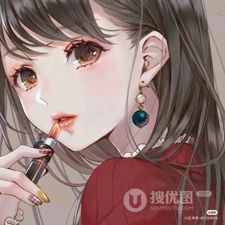 网友珍藏的一组手绘线条感的动漫女生头像