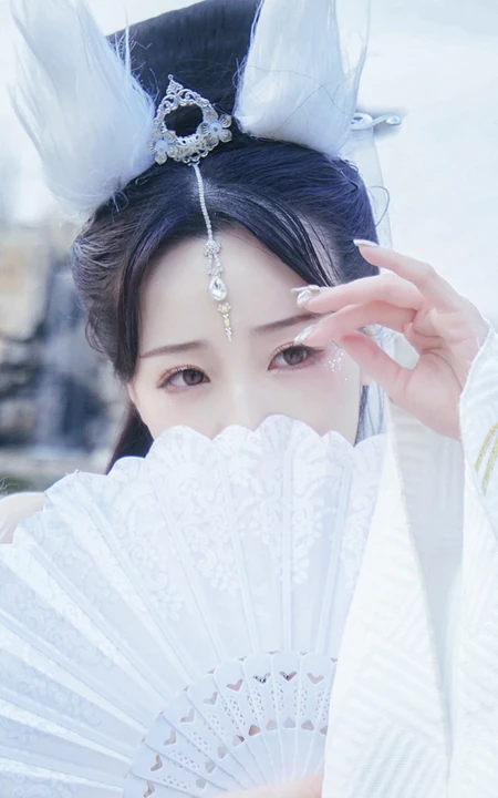 &ldquo;白狐&rdquo;主题古风长腿白狐摄影图片高清就是很惊艳