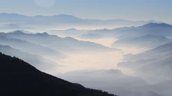 大雾自然天气的唯美风景壁纸，雾色的森林，山脉，道路壁纸图片
