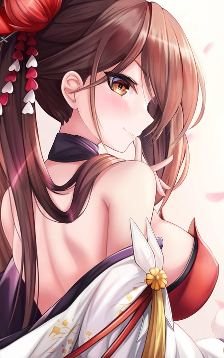 湿身，性感，大胸二次元动漫少女插画手机壁纸套图