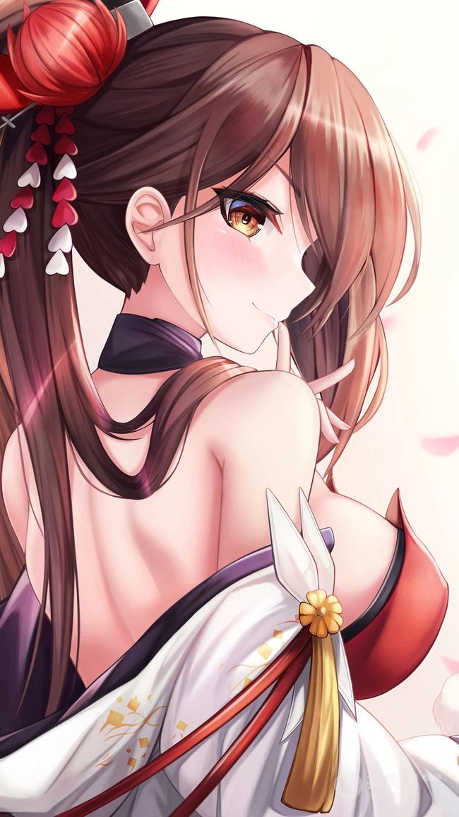 湿身，性感，大胸二次元动漫少女插画手机壁纸套图