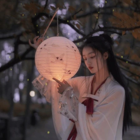 提纸灯笼的古风少女，仙气的汉服女生头像4月27日合集