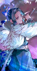 日漫&ldquo;鬼灭之刃&rdquo;角色虫柱&middot;蝴蝶忍精品手绘手机壁纸