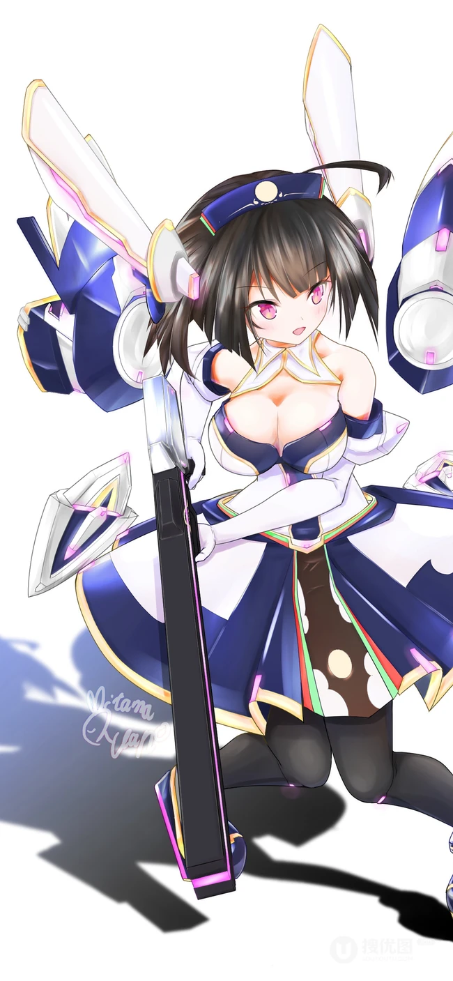 手绘二次元的cosplay美女动漫手机壁纸图片