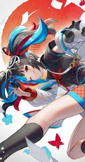 二次元穿和服的动漫大眼女生手机壁纸