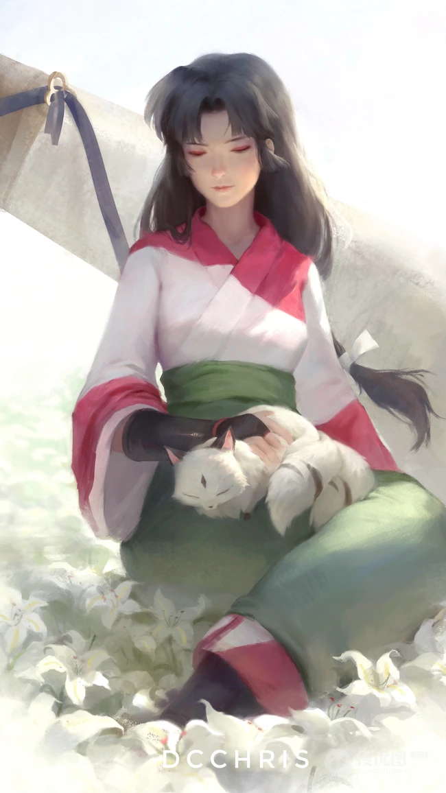 二次元穿和服的动漫大眼女生手机壁纸