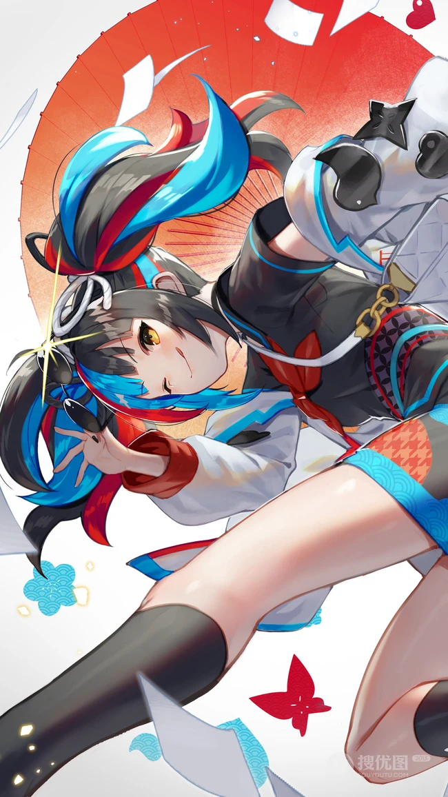 二次元穿和服的动漫大眼女生手机壁纸