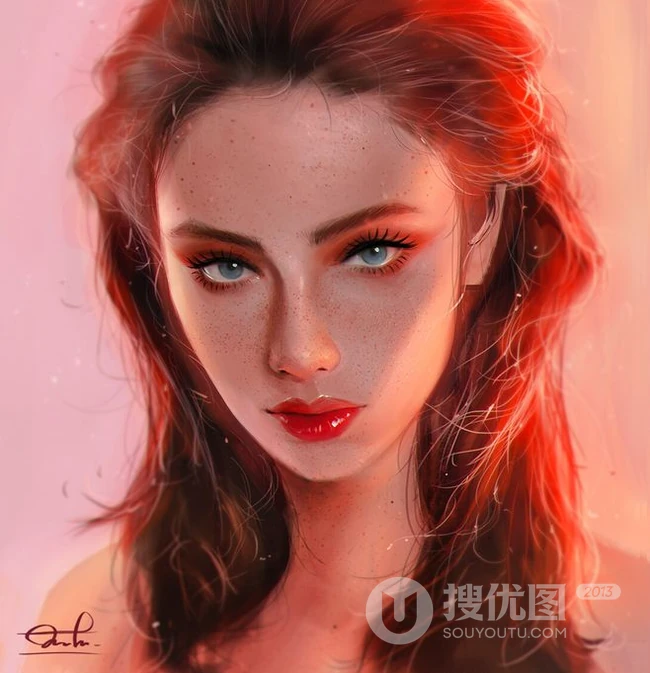 惟妙惟俏，精致唯美的欧女生生人物插画，画师《razaras》板绘人物作品