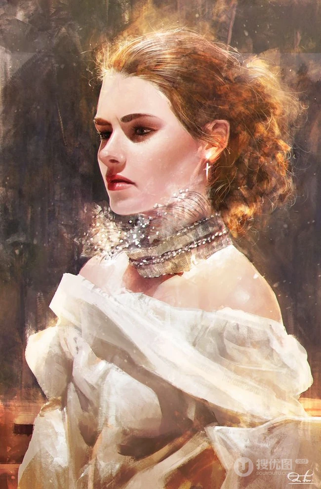 惟妙惟俏，精致唯美的欧女生生人物插画，画师《razaras》板绘人物作品