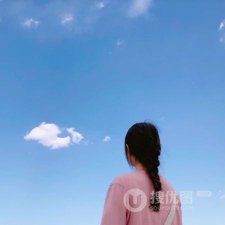 唯美的夕阳下的长发女生背影头像套图