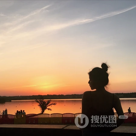 唯美的夕阳下的长发女生背影头像套图