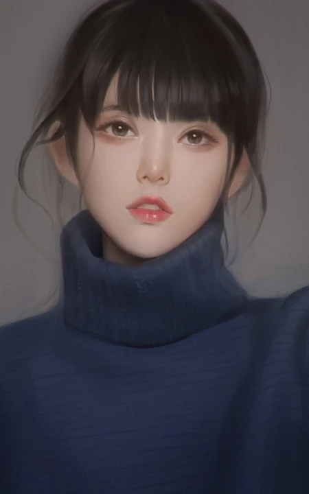 惟妙惟肖比较写实的动漫手绘少女手机壁纸