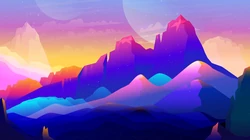 炫彩有创意的平面动漫插画电脑桌面壁纸下载