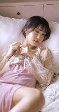 清凉肩带睡裙白皙浅粉少女室内清新吸睛私密写真图片集