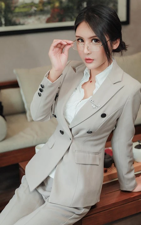 办公室气质线条女秘书女郎西装制服气质写真图片图集
