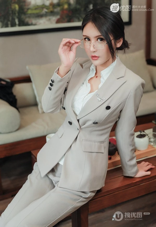 办公室气质线条女秘书女郎西装制服气质写真图片图集