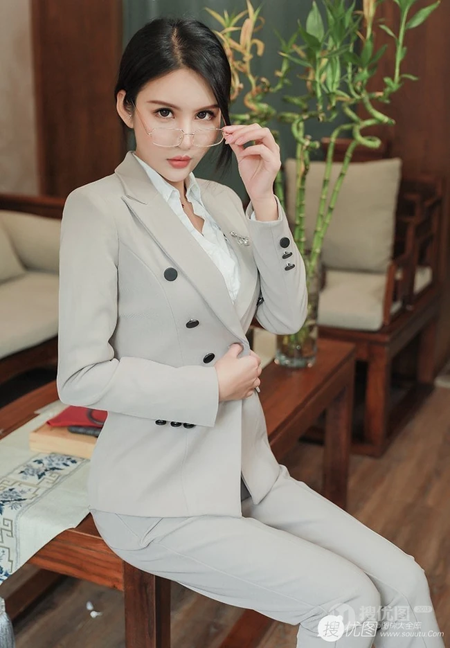 办公室气质线条女秘书女郎西装制服气质写真图片图集