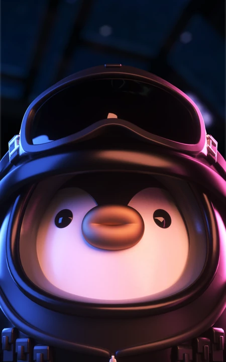 腾讯企鹅CF联名3D公仔炫酷创意手机壁纸，出自腾讯ISUX团队原创