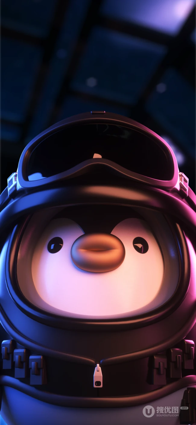 腾讯企鹅CF联名3D公仔炫酷创意手机壁纸，出自腾讯ISUX团队原创