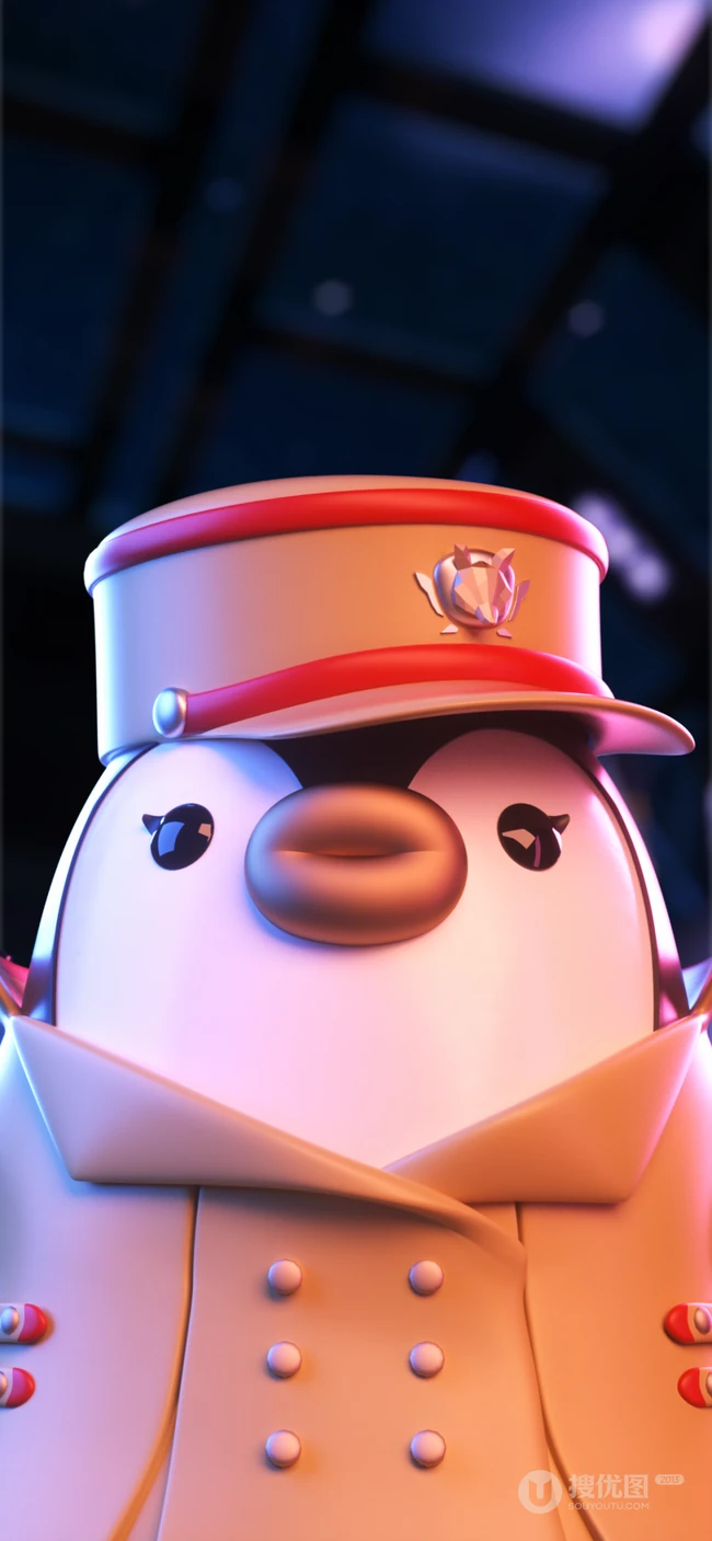 腾讯企鹅CF联名3D公仔炫酷创意手机壁纸，出自腾讯ISUX团队原创