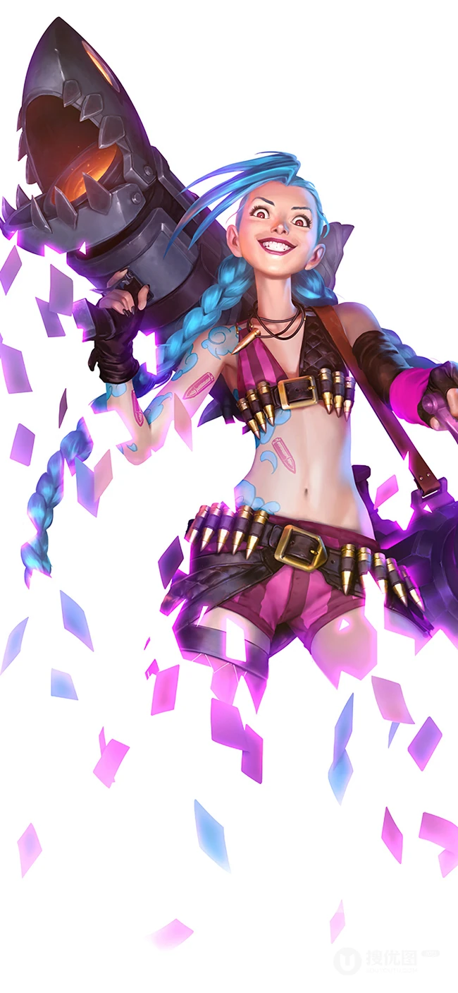 游戏&ldquo;英雄联盟&rdquo;晶格飘散创意白背景插画游戏手机壁纸