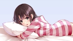 大神插画师手绘沙发上玩游戏的女孩等作品高清壁纸图片
