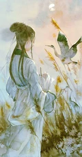 唯美如画古风女生，美人背影手绘图片，可做手机壁纸古风美图