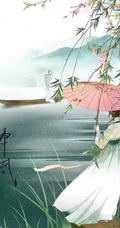 唯美如画古风女生，美人背影手绘图片，可做手机壁纸古风美图